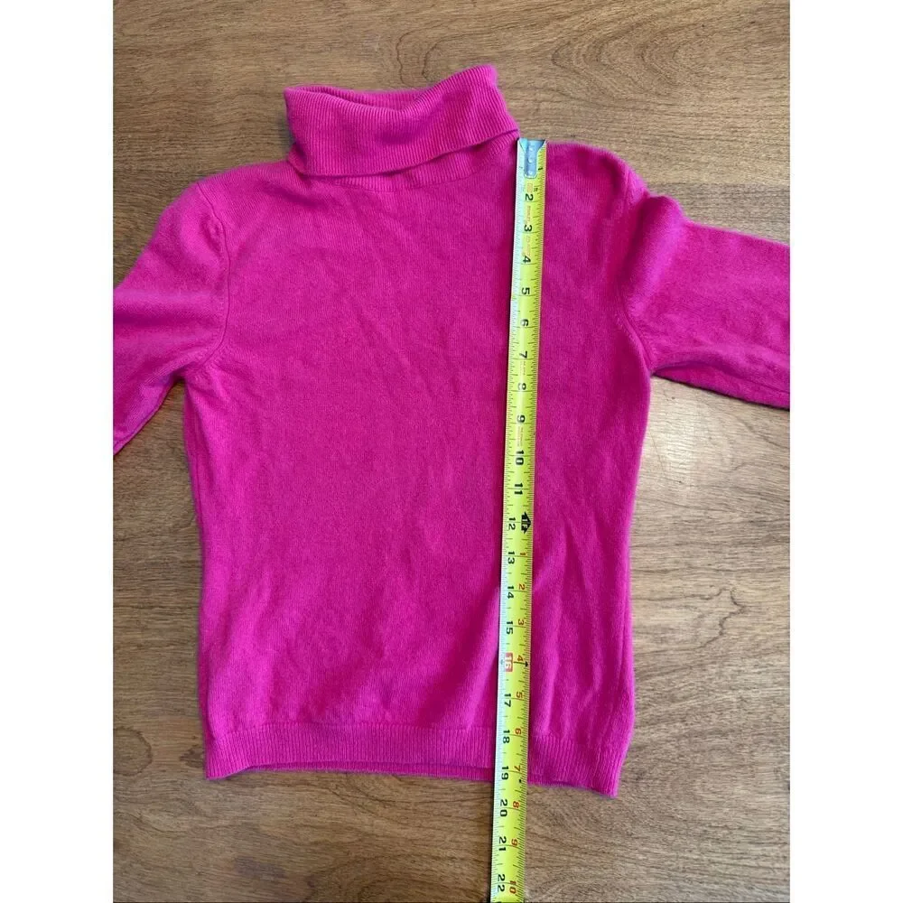 United Colors of Benetton Childrens Turtleneck Knit Pullover Sweater Hot Pink XL